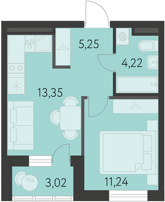 Екатеринбург, ул. улица Краснолесья, 3.3, ЖК "Первый Академ" (Дом 3.3) - фото квартиры